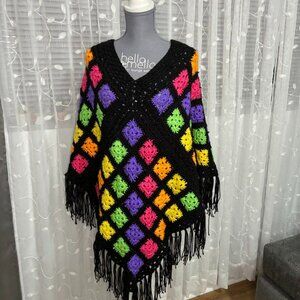 Handmade crochet poncho NEW
